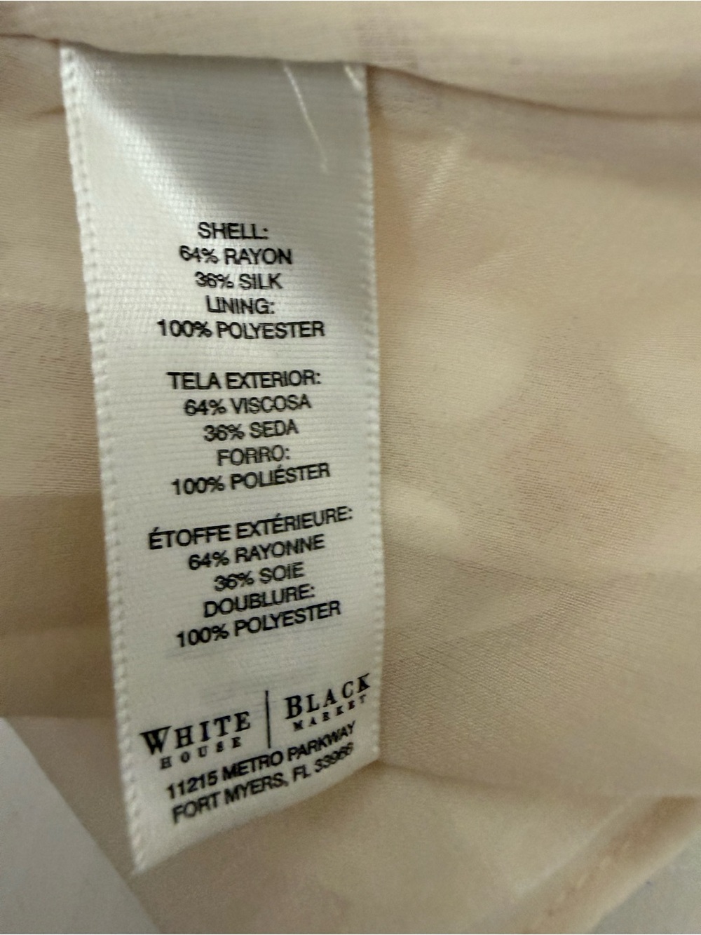 White House Black Market Ivory Sheer Boho Blouse Size S Textured Dot Tie Neck - Picture 14 of 15